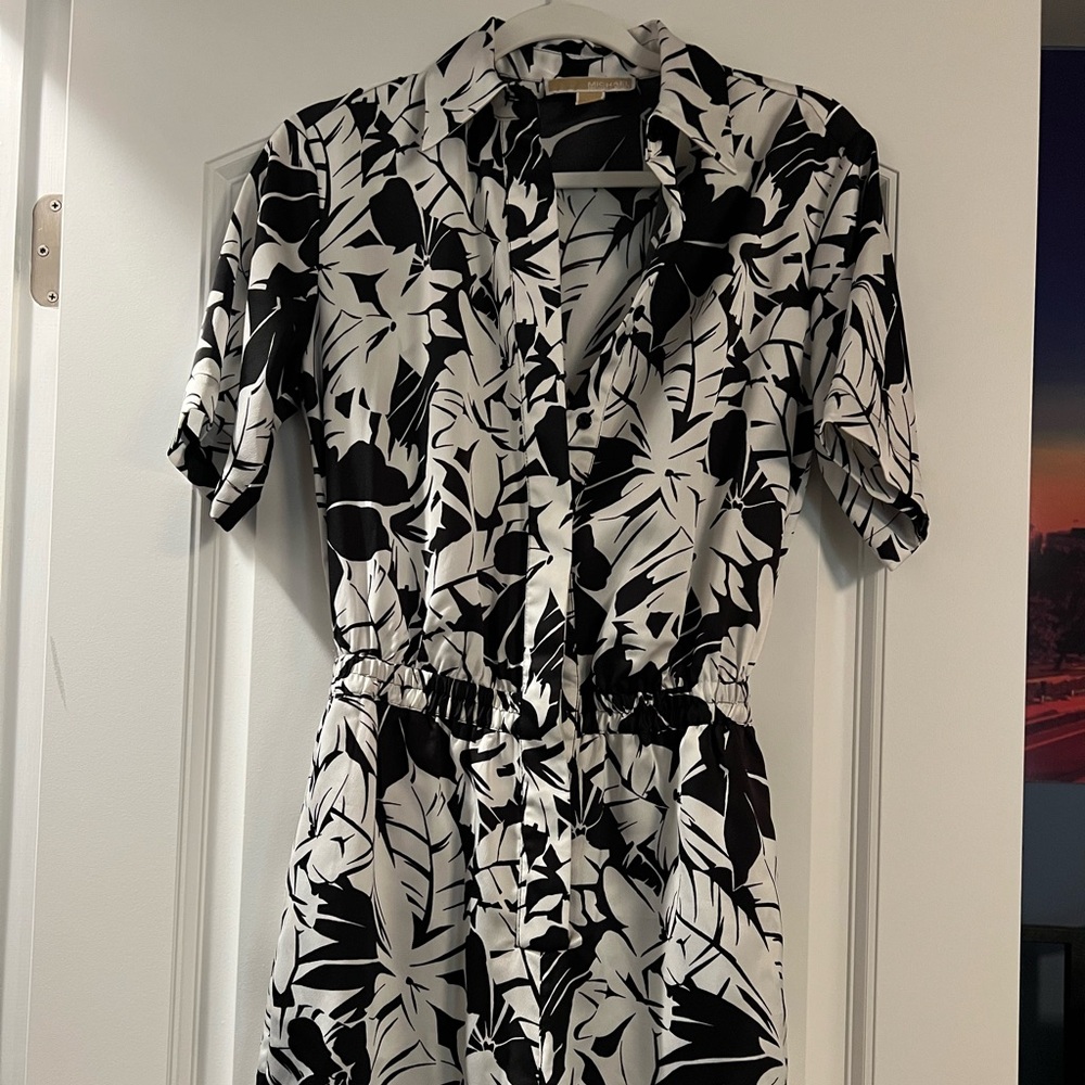 Black & White Floral Romper